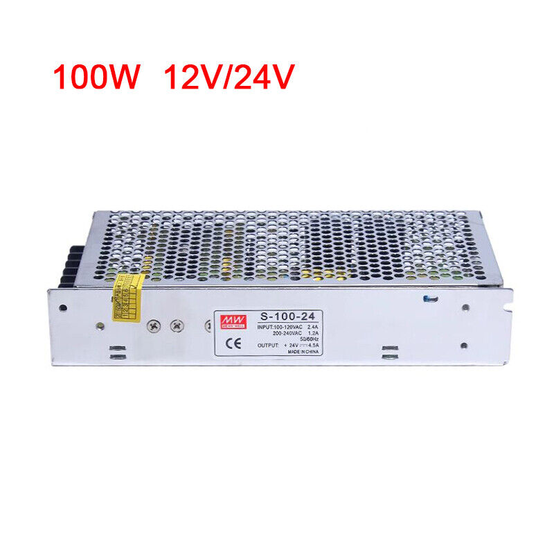 AC 110V-120V To DC 12V/24V 100W 8.5A/4.2A Switch Power Supply Adapter LED Driver