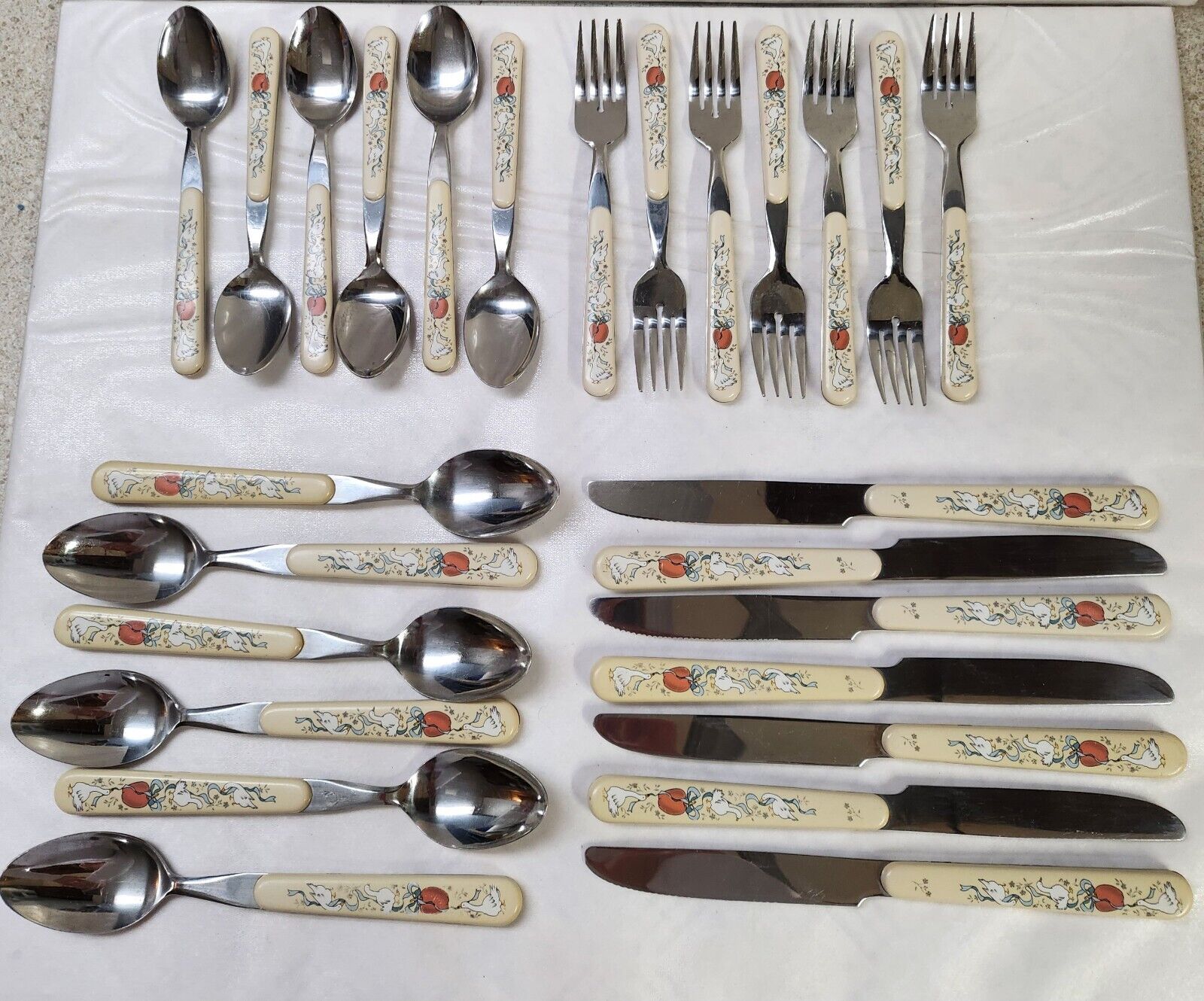 Marmalade Goose Country Flatware Silverware Forks Spoons Knives 26 Pcs Japan 