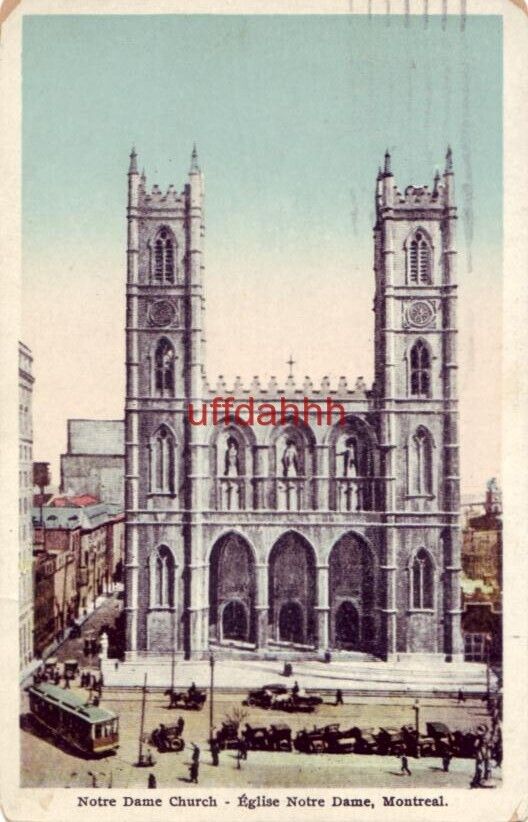 NOTRE DAME CHURCH EGLISE MONTREAL QUEBEC CANADA 1926