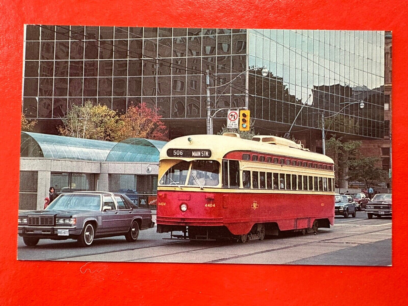 TTC STREETCAR 4404  TORONTO ONTARIO ~COLLEGE ST.  Vintage UNPOSTED Postcard