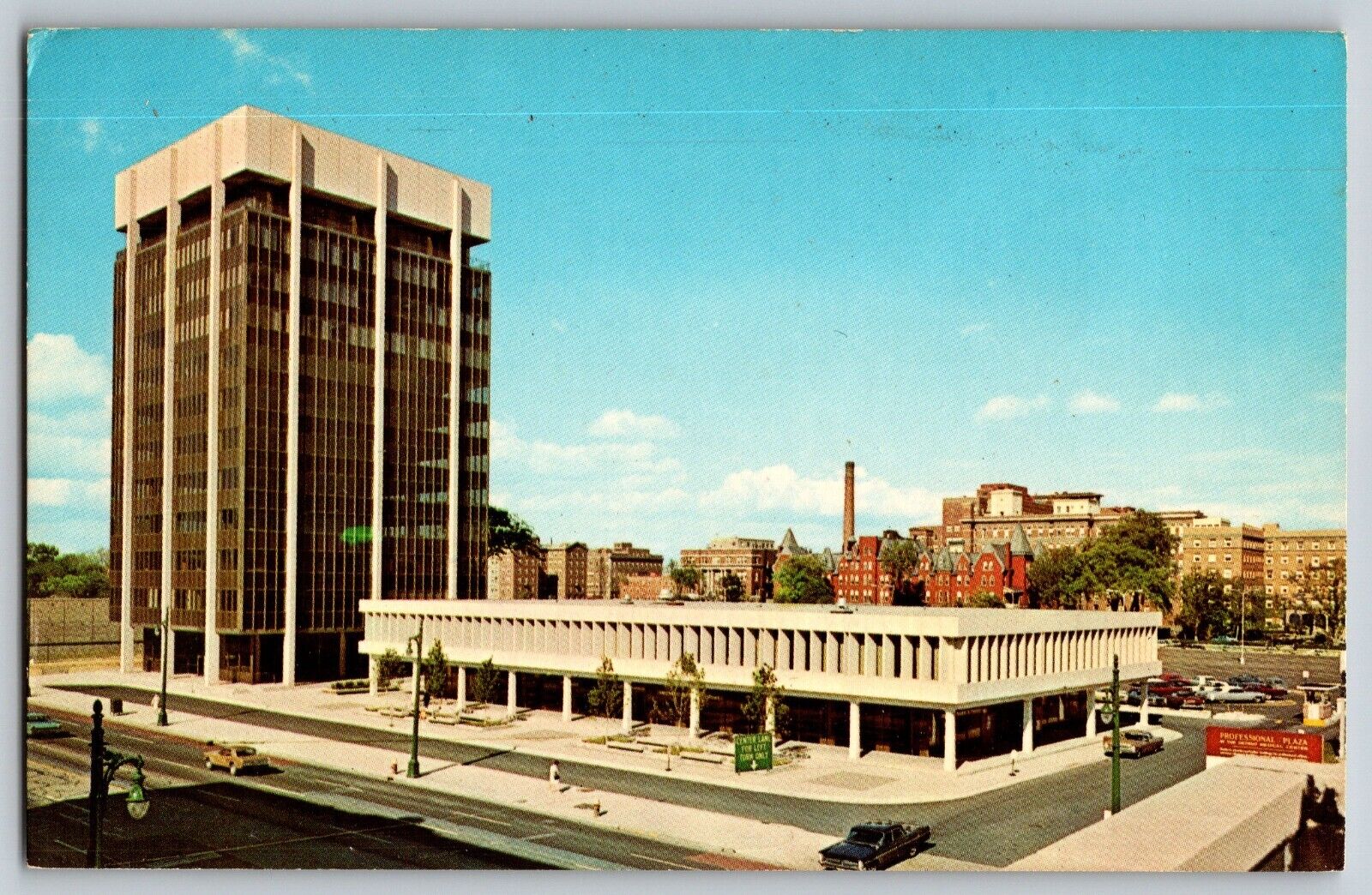 Detroit, Michigan MI - Professional Plaza The Two Buildings - Vintage Postcard
