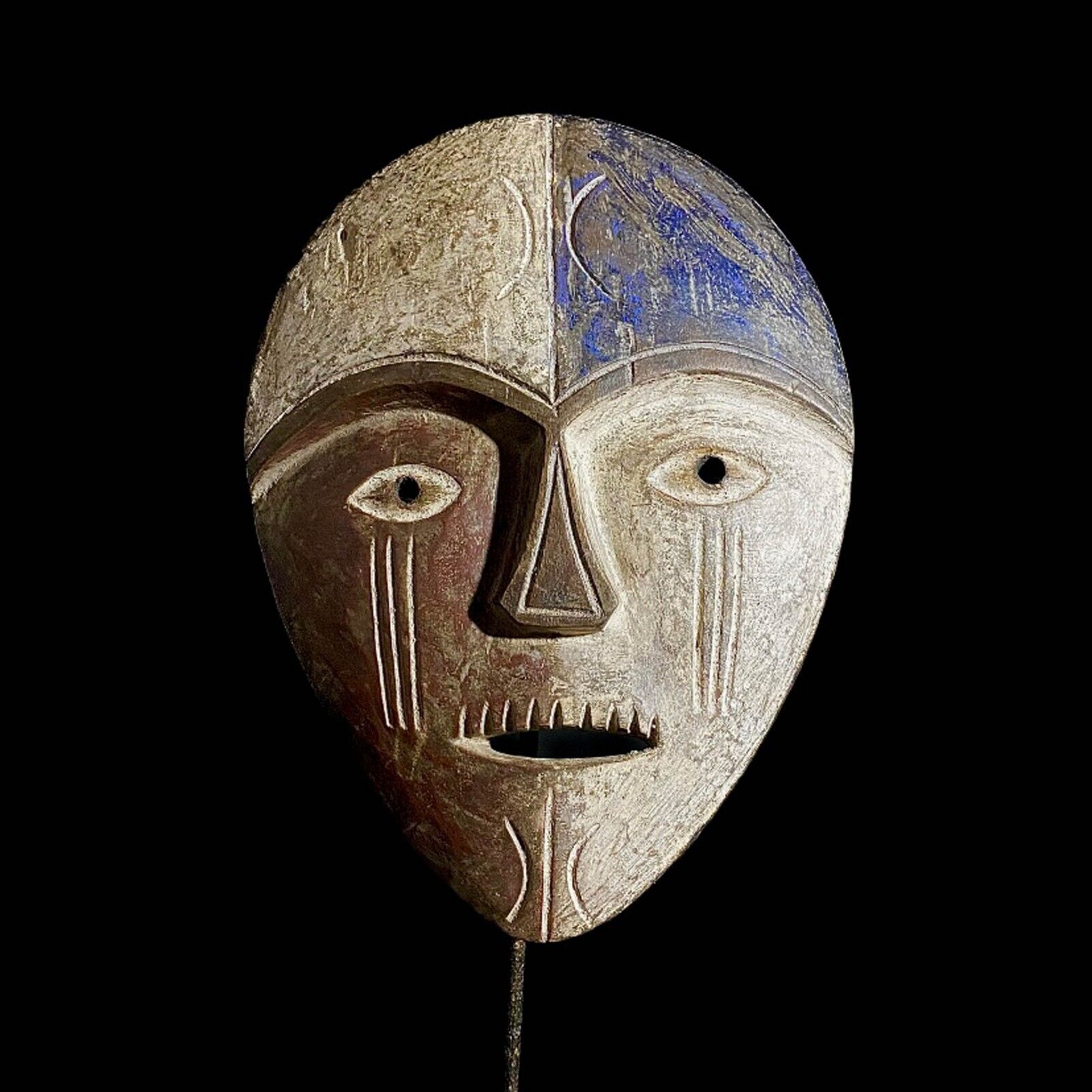 Dem Lega African Mask Antiques Mask Wall Hanging Primitive Art Collectibles-7615