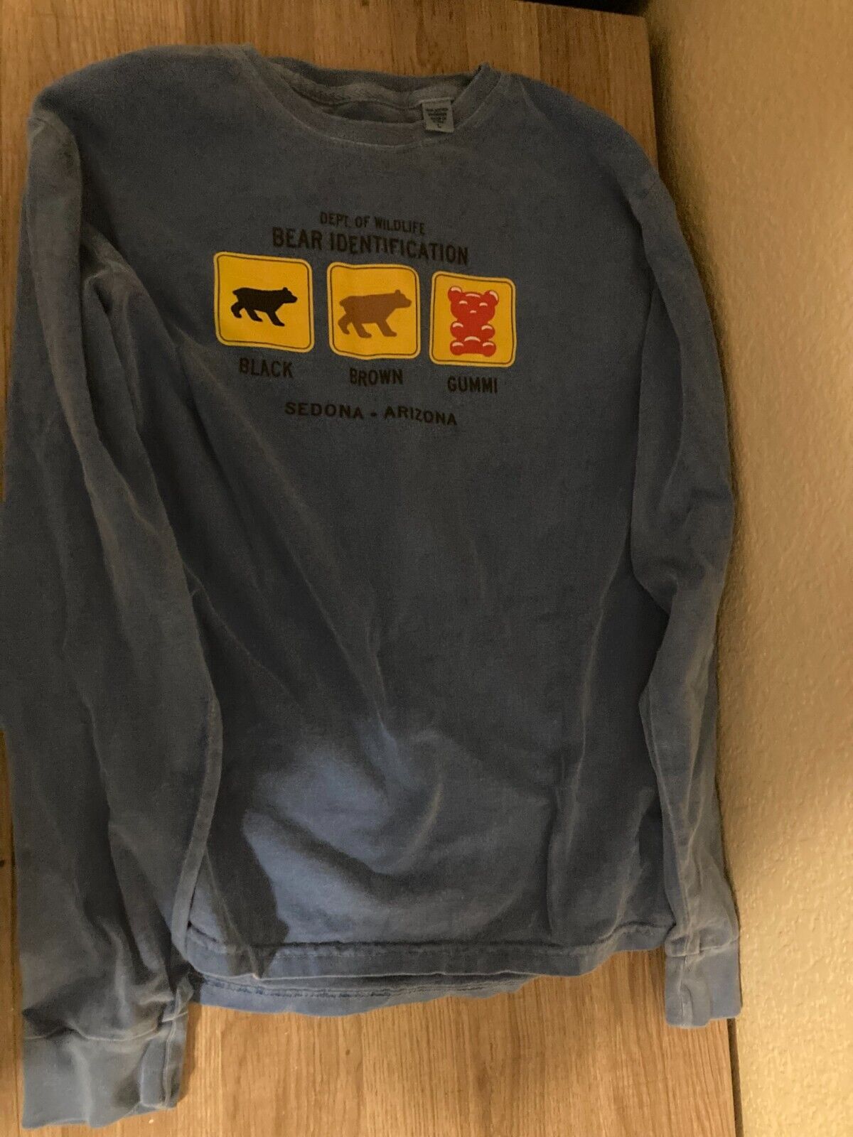 Blue 84 Sedona- Arizona Bear Identification T Shirt Blue Kids Large GUC Top