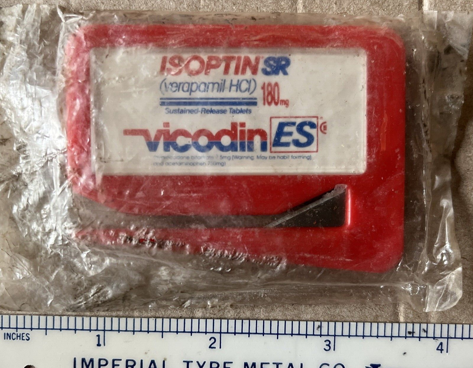 Vicodin 180 ES 180 Promo Pharmacy Ad Sealed Letter Opener Rx; Discontinued in US