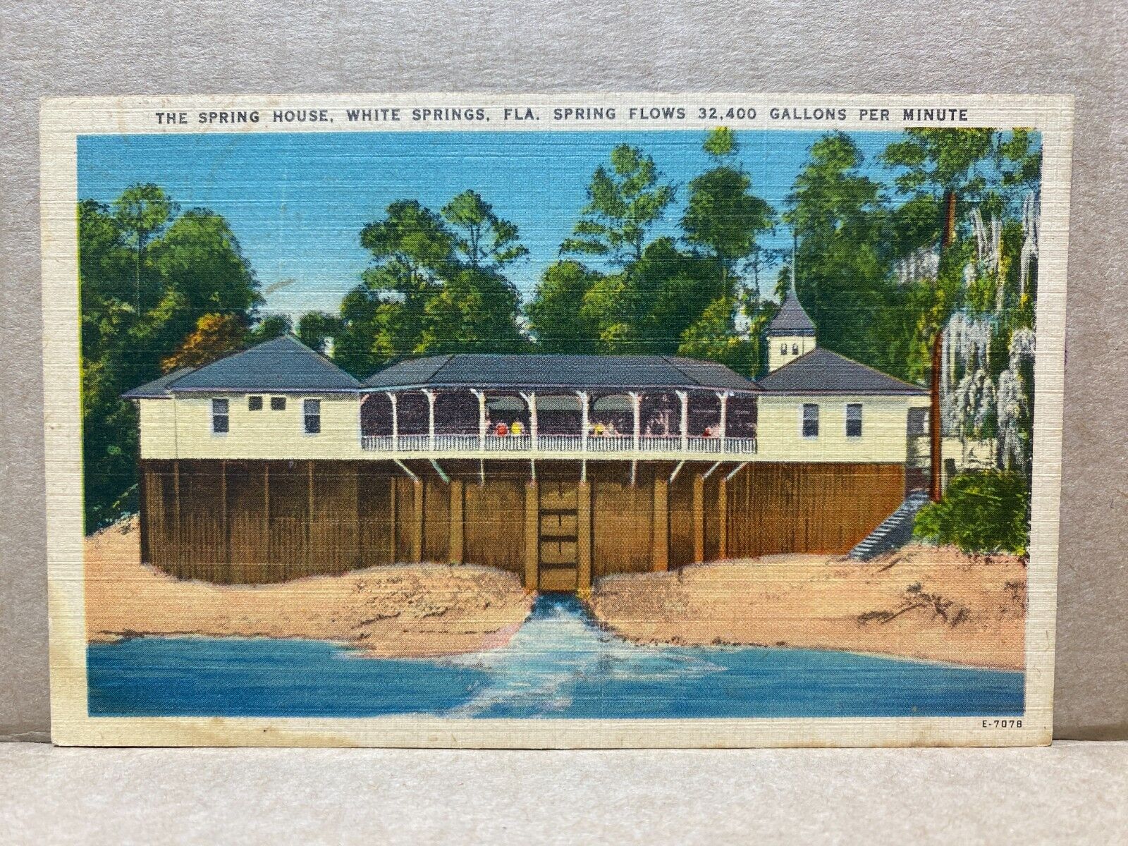 Springs House White Springs Florida Linen Postcard No 1844