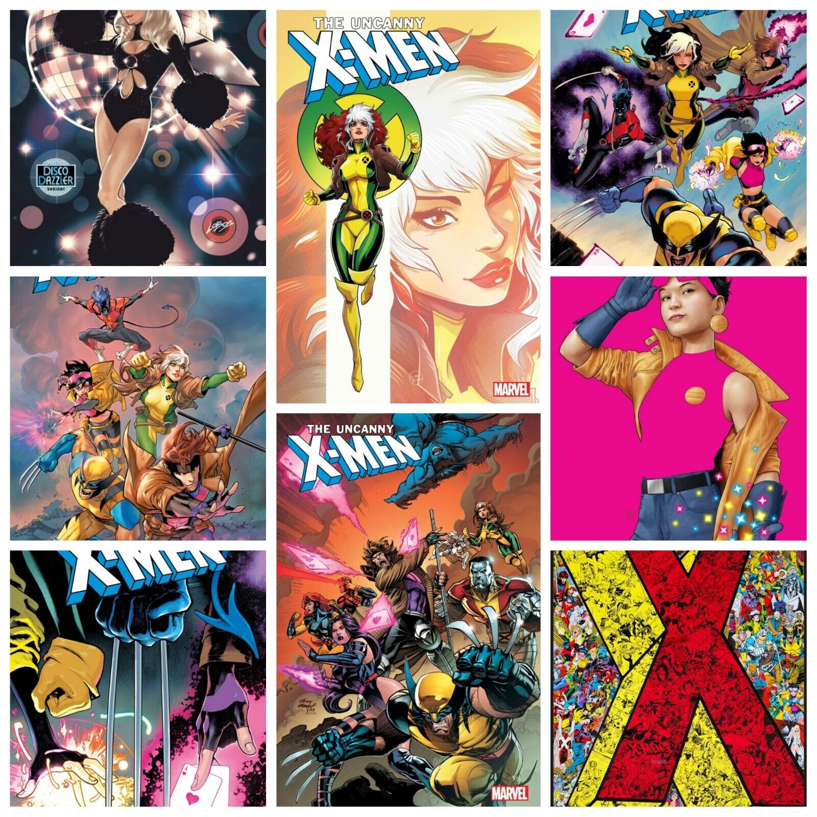 Uncanny X-Men #1 Set Of 8 Negative Kubert Marquez Dazzler 8/7 Marvel Comics 2024