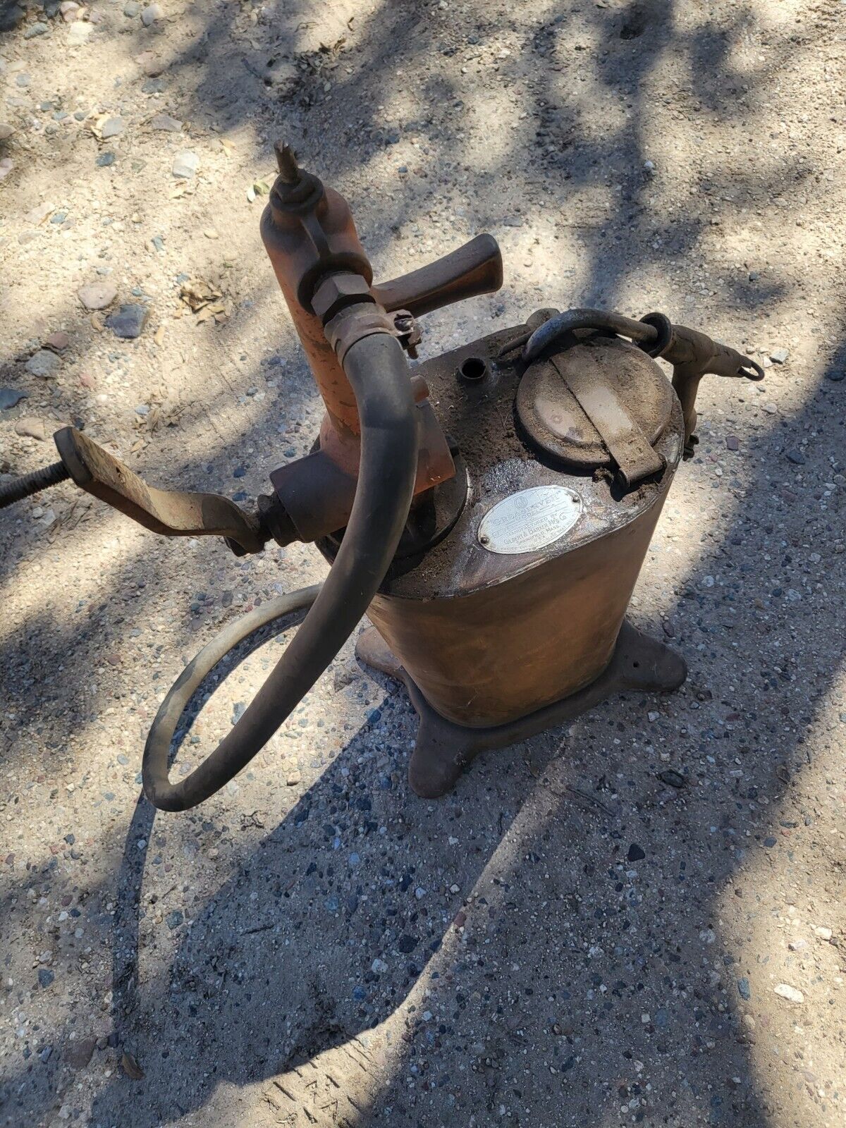 Antique Gilbert And Barker Greaserver Grease Oil Pump Springfield Mass USA 