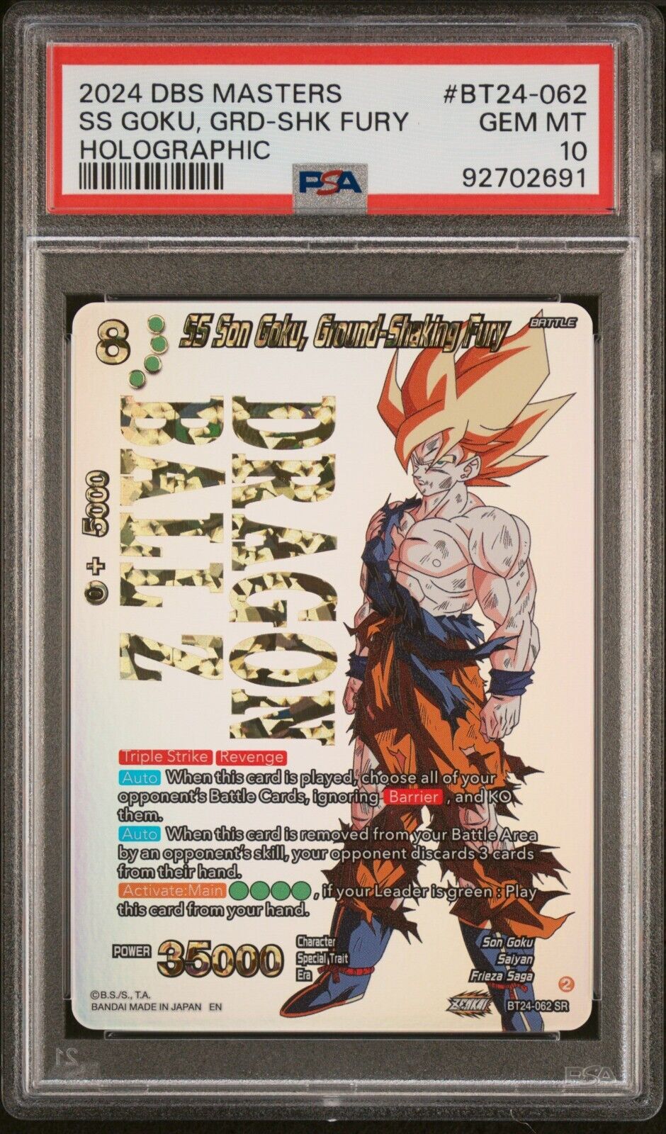 SS Son Goku, Ground-Shaking Fury Collector Booster B - Beyond Generation - PSA 10