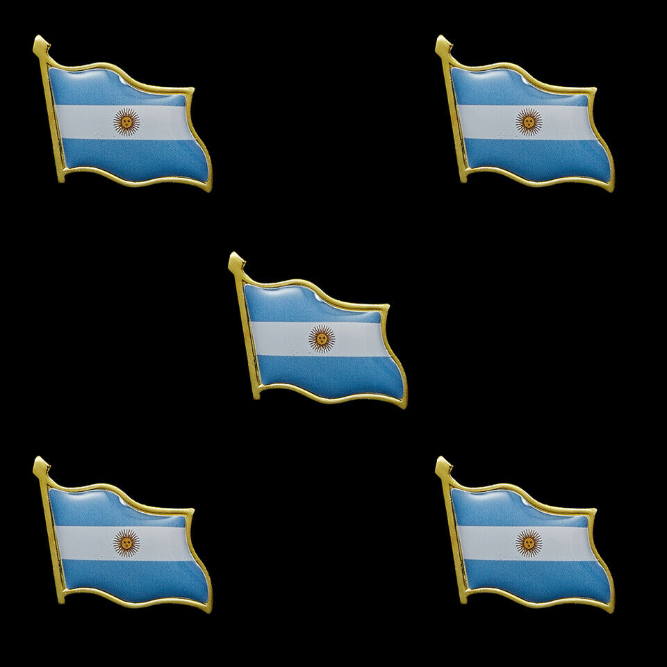5PCS 2019 Argentina National Flag Lapel Pin Brooch Clothes Tie Bag Badge Brooch 
