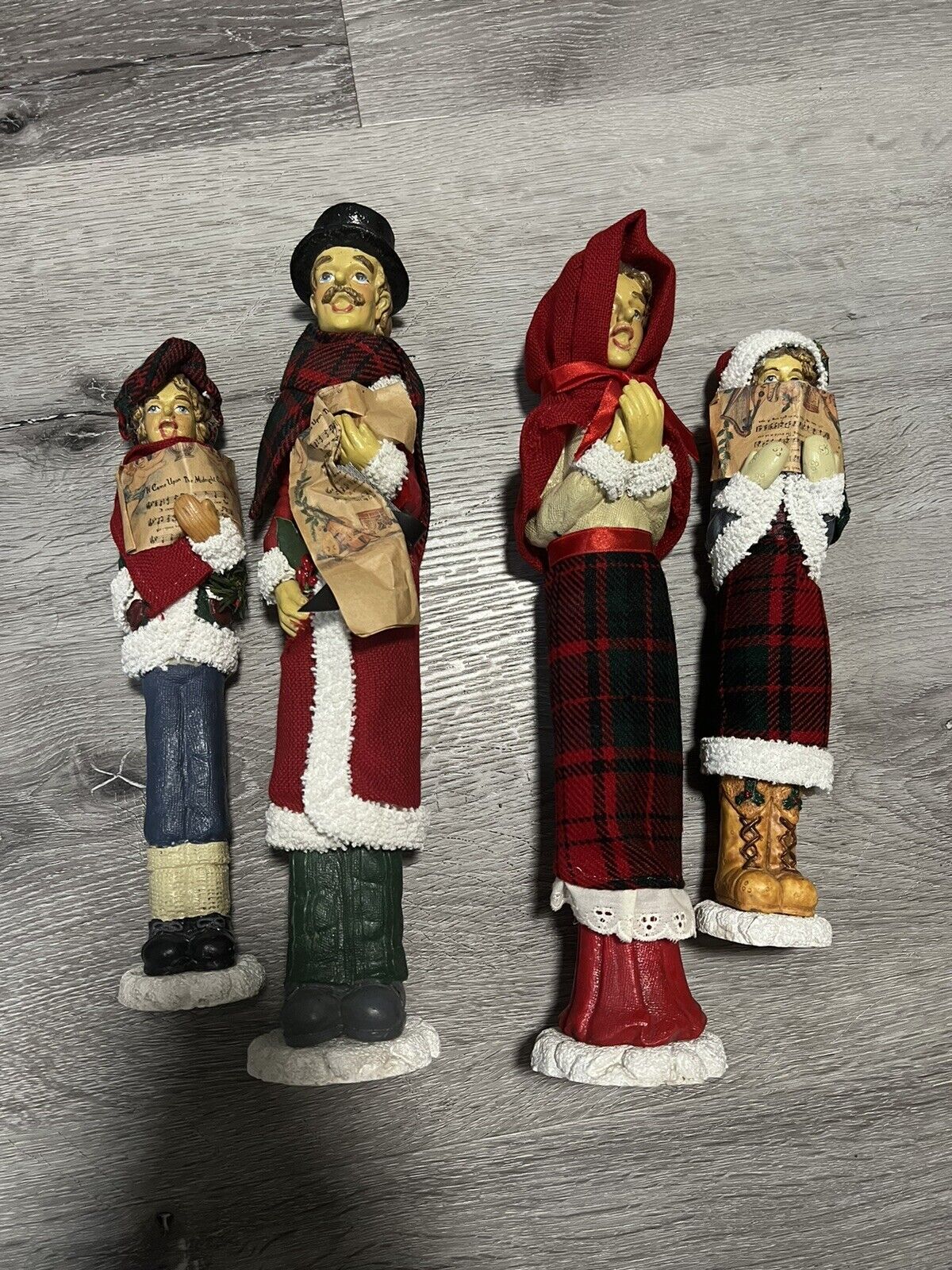 Vintage Set of 4 Family Christmas Carolers Figurines 13.5\