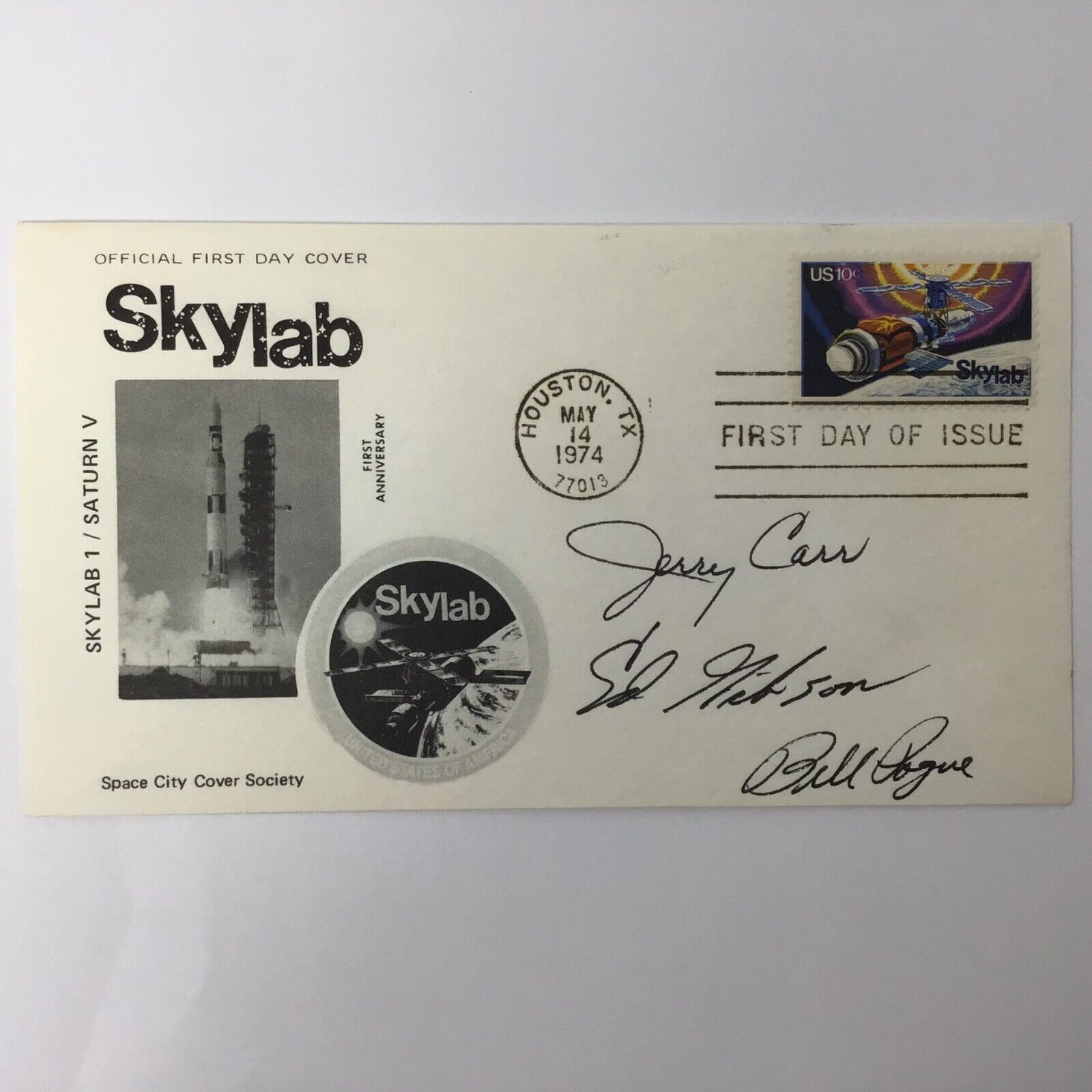 vintage NASA conmmemorative SKYLAB First day of issue 1974 signed 