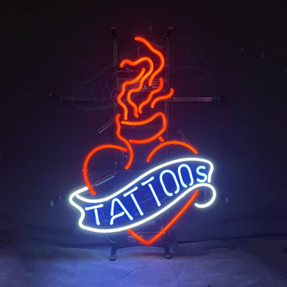 New Tattoos Heart Flame Neon Sign 20\