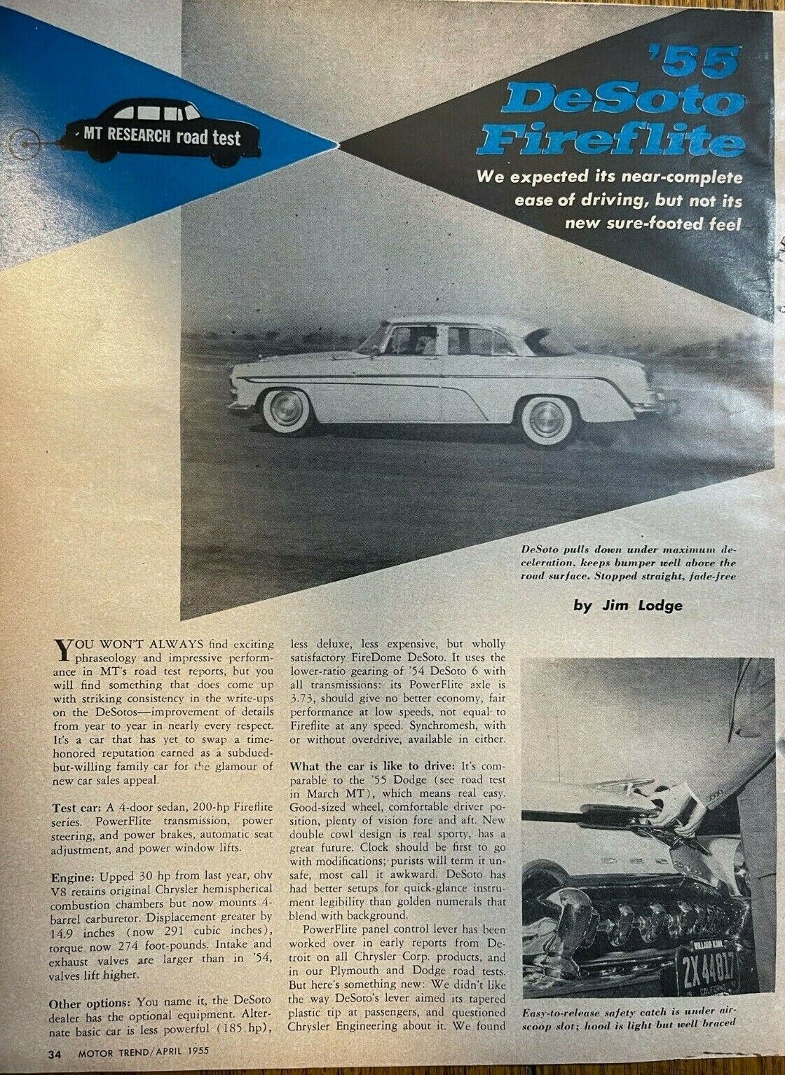 1955 Road Test DeSoto Fireflite illustrated