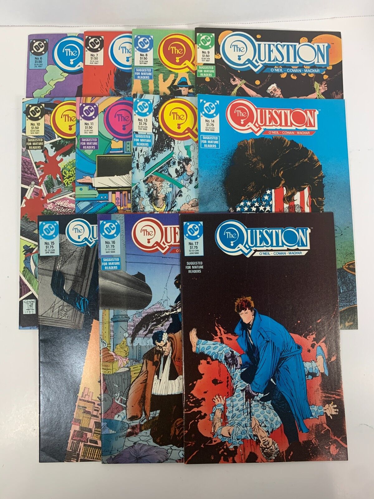 The Question DC Comic Book Lot - 17 16 15 14 13 11 10 9 8 7 6 - 1987 1988