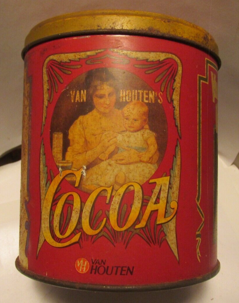 vintage tin container Van Hootins Cacao Cocoa  4\