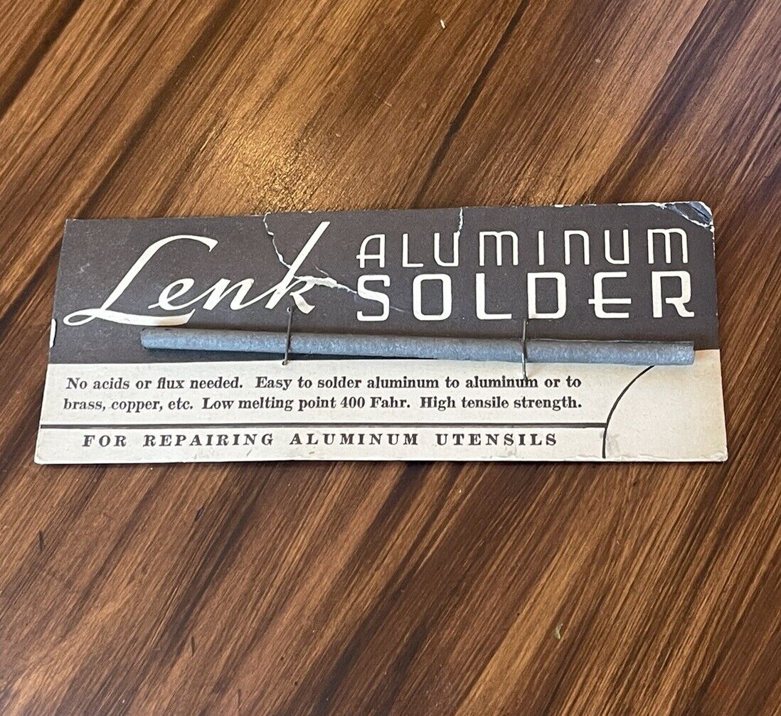 Rare Vintage Lenk Aluminum Solder Bar In Original Packaging