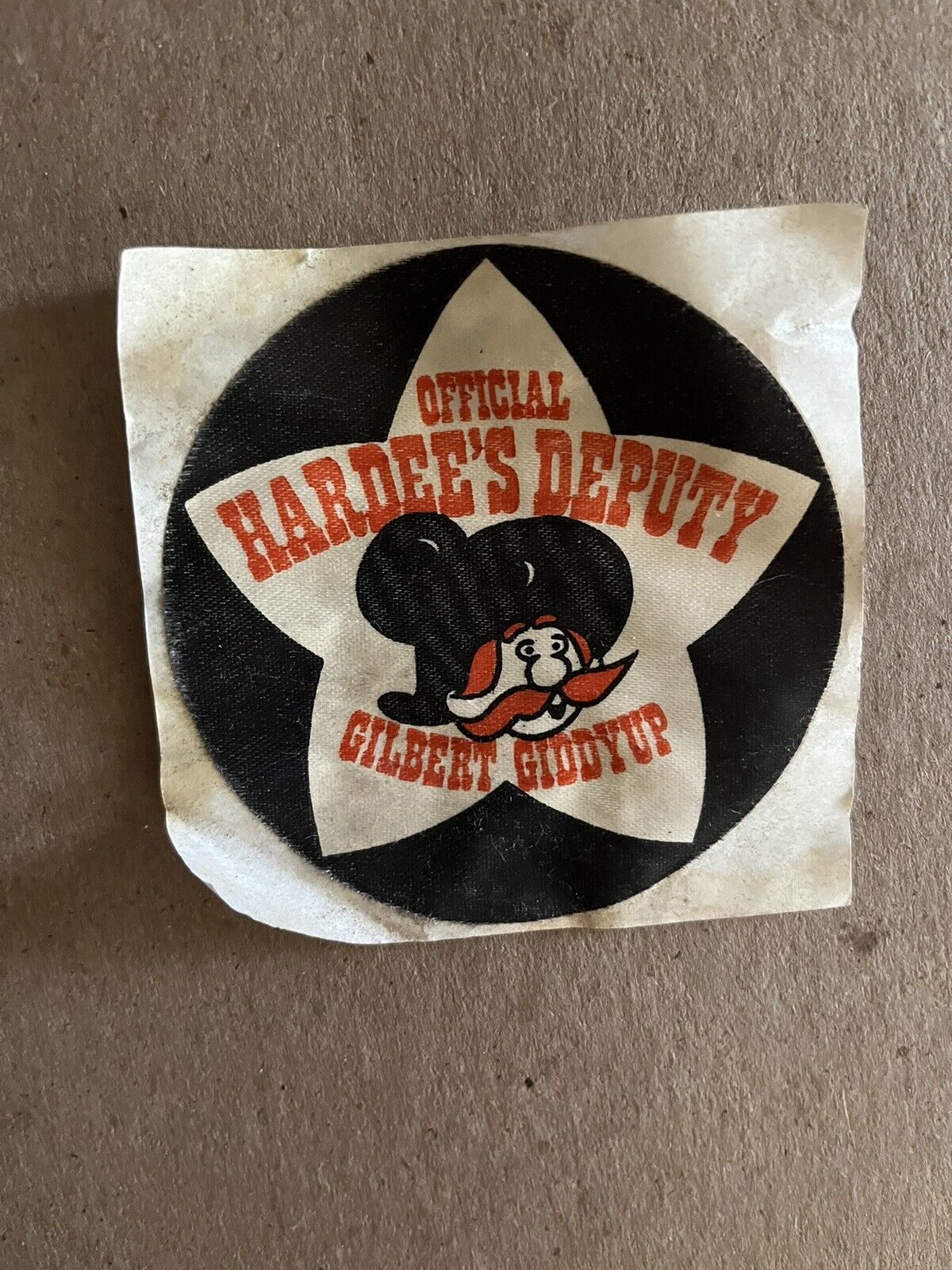 Official Hardee’s Deputy Gilbert Giddyup Fabric Patch - Premium Giveaway
