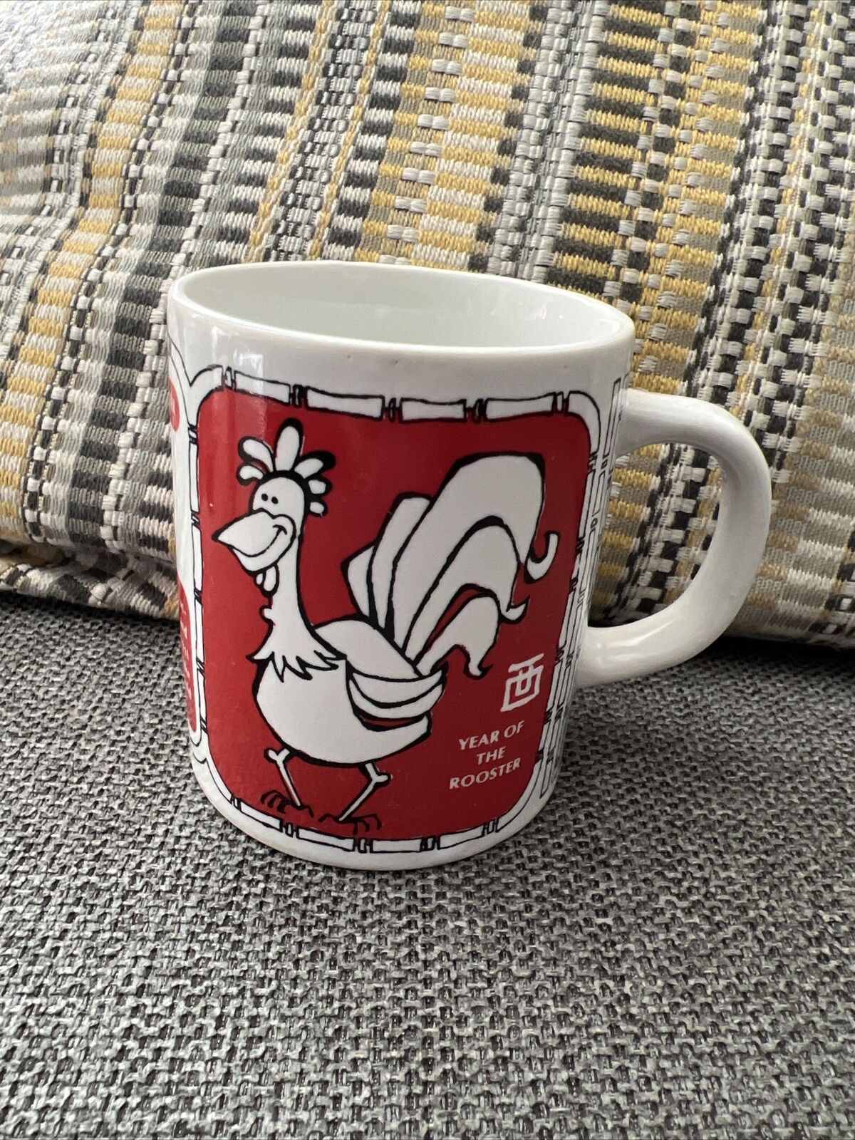 Vintage Year of the Rooster Retro Mug Illustrated Chinese Zodiac Cup