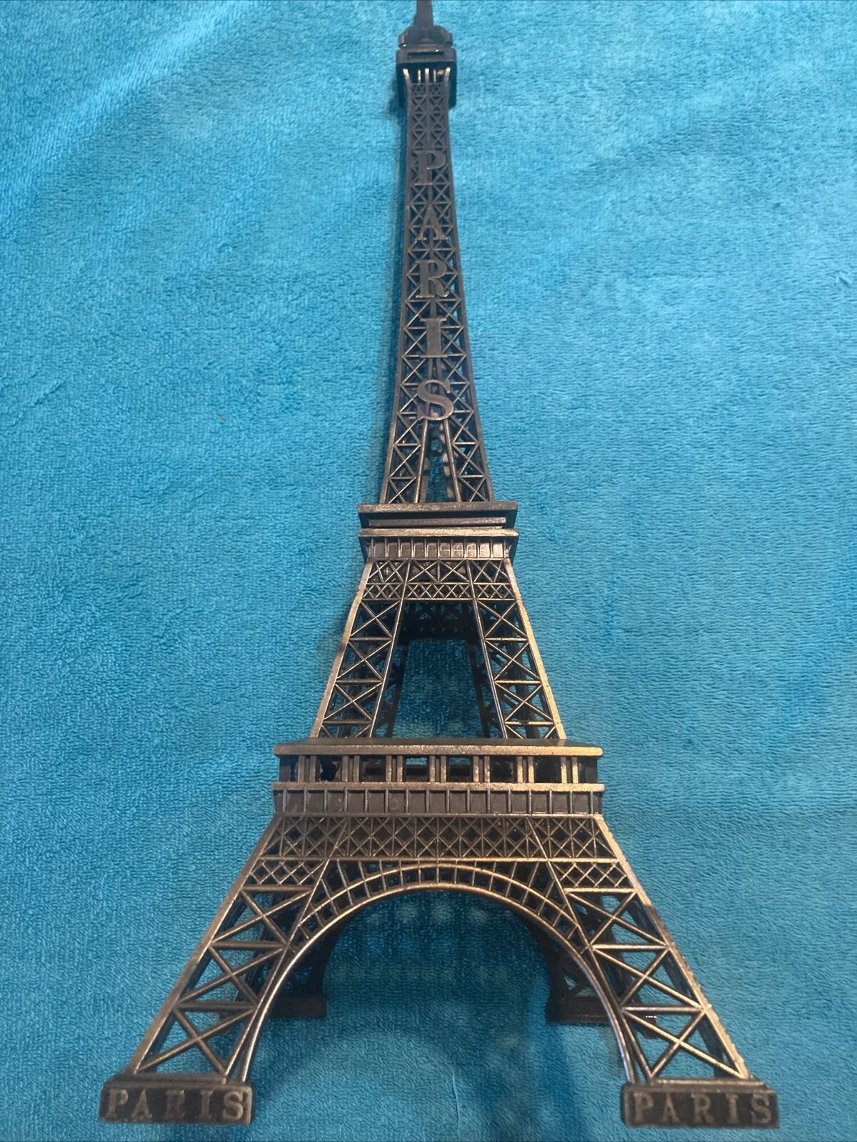 PARIS EIFFEL TOWER VINTAGE STATUE DECOR ALLOY METAL FIGURINE REPLICA 18 1/2”