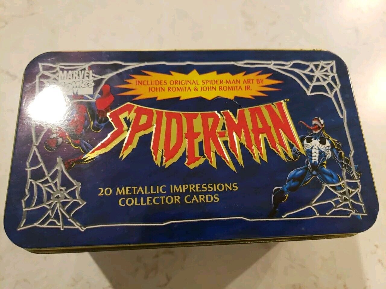 1996 Metallic Impressions Spider-Man 20 Collector Cards Set In Tin Limited Ed.