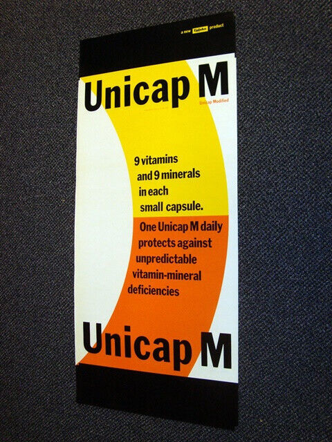 Circa 1960s Upjohn Unicap M Vitamins Sign