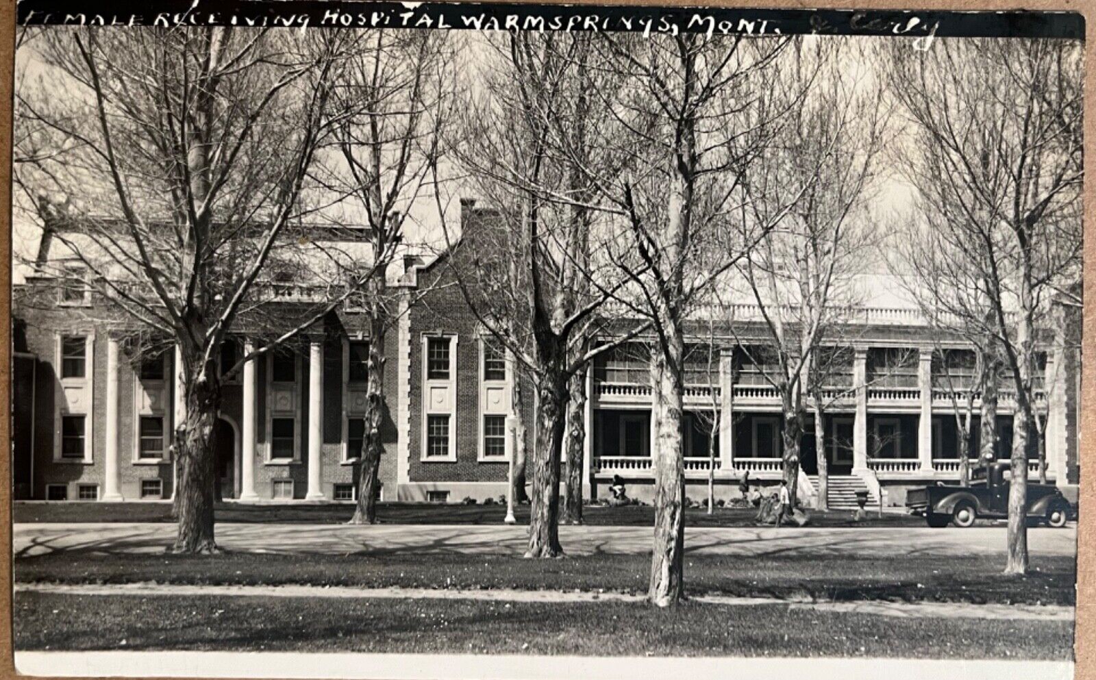 RPPC Warm Springs Montana State Psychiatric Hospital Real Photo Postcard c1940