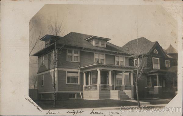RPPC Rooming House,two story,attic rooms and basement. Real photo. Postcard