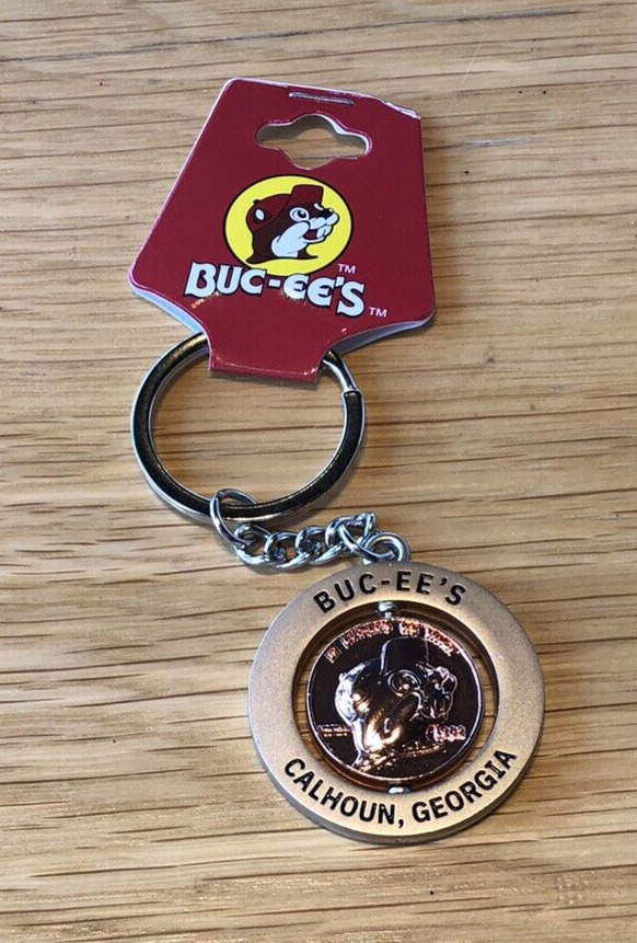 Buc-ee's Logo Spinner Keychain, Key Ring - Calhoun Georgia Store