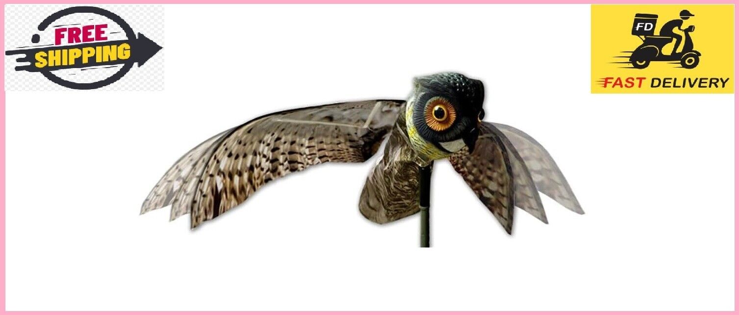 Prowler Owl,Lifelike Owl Decoy with Glassy Eyes and Moving Wings,Easy to Install