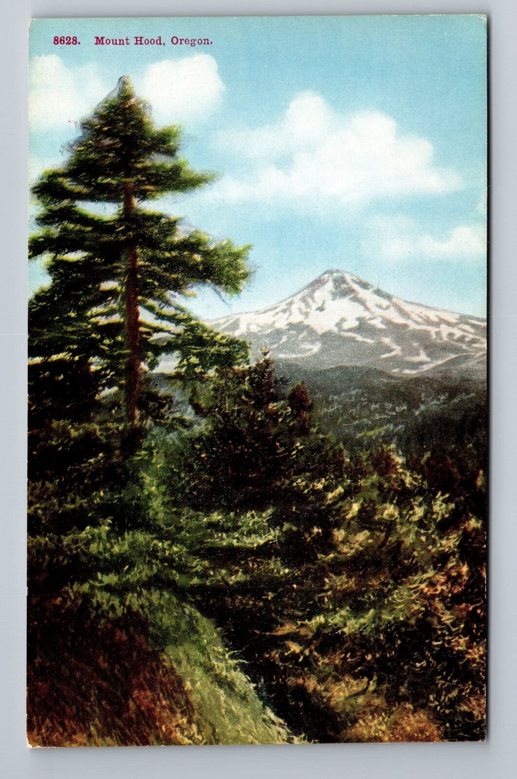 Mount Hood OR-Oregon, Scenic View Vintage Souvenir Postcard