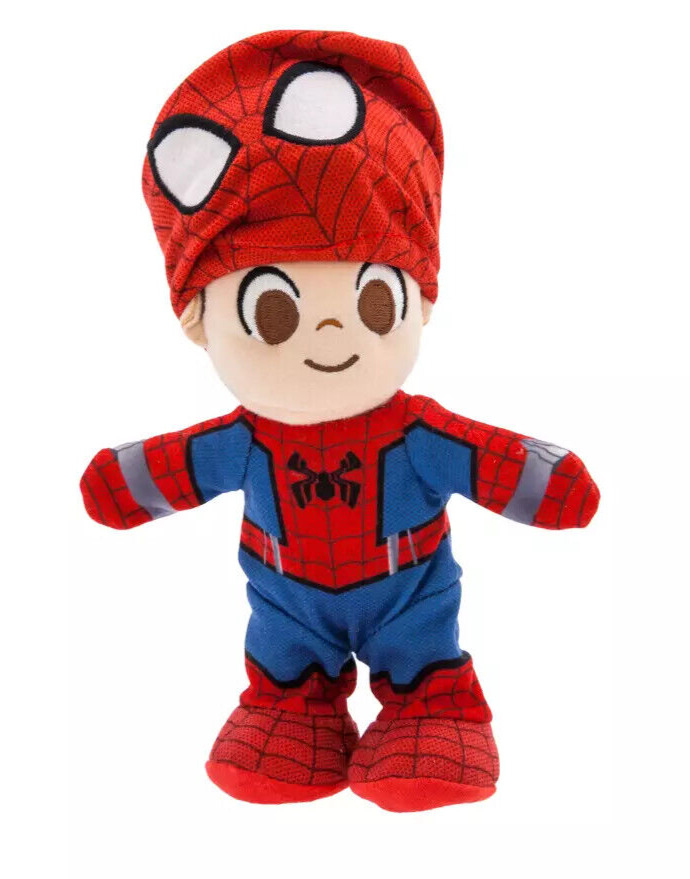 Disney NuiMOs Spiderman Costume Peter Parker Magnet Hands Cuddly 7\'\' Plush NWT