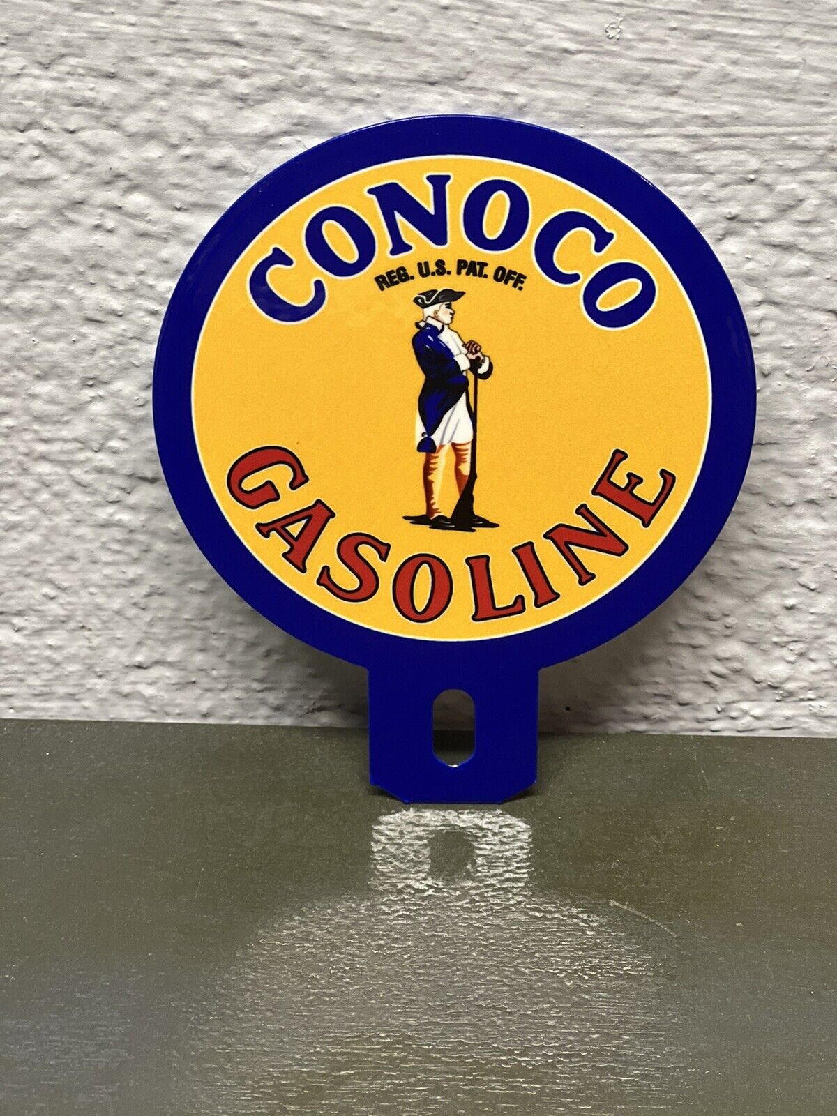 CONOCO Gasoline Metal Plate Topper Sign Gas Garage Sales Service Automotive