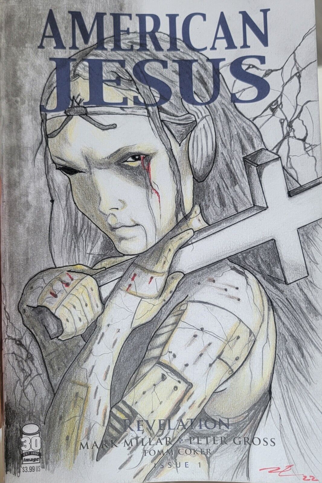 AMERICAN JESUS REVELATION #1 Sketch Cover w/Original Art UNIQUE RARE 