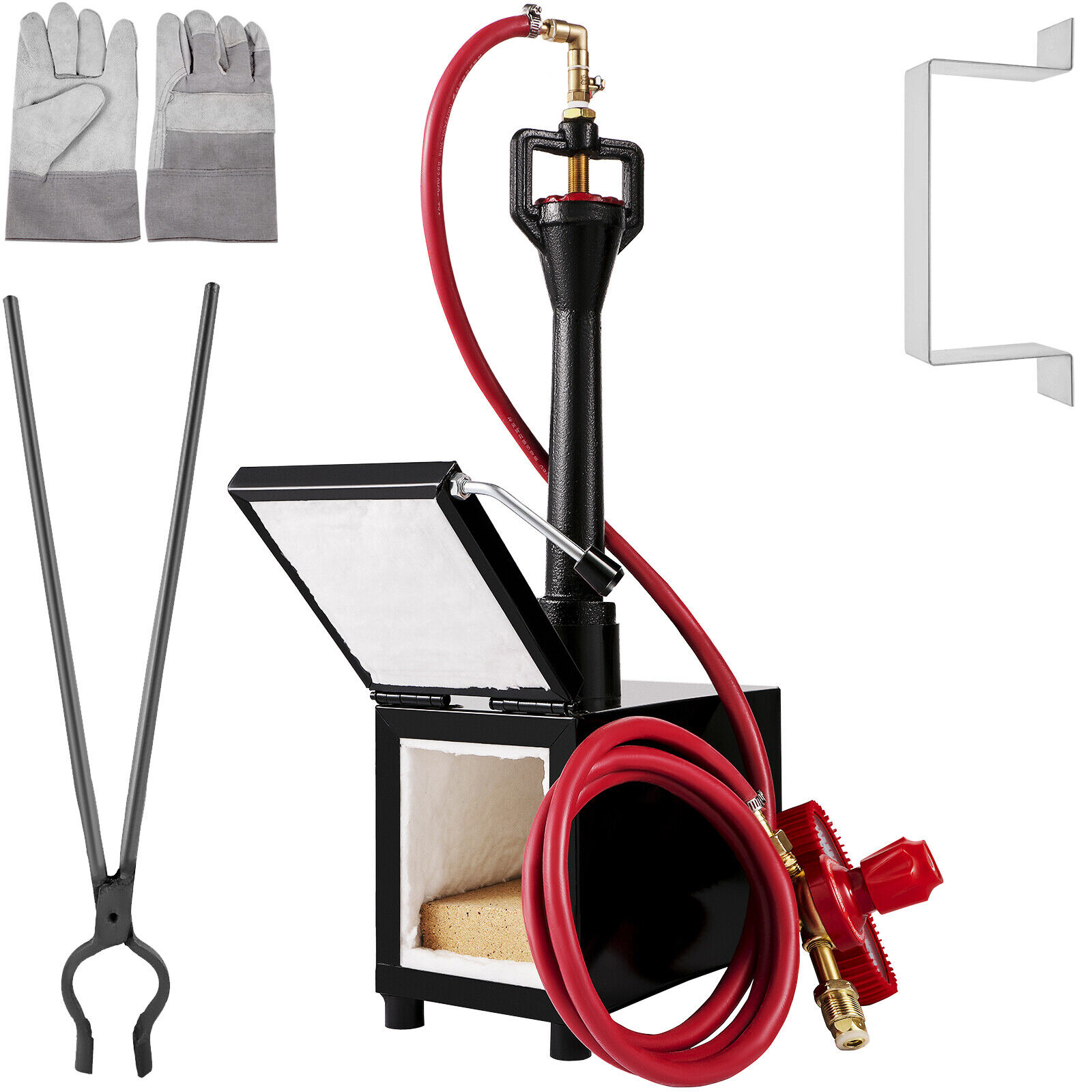 VEVOR Gas Propane Forge Furnace Burner Single Burner w/ Door Portable Blacksmith