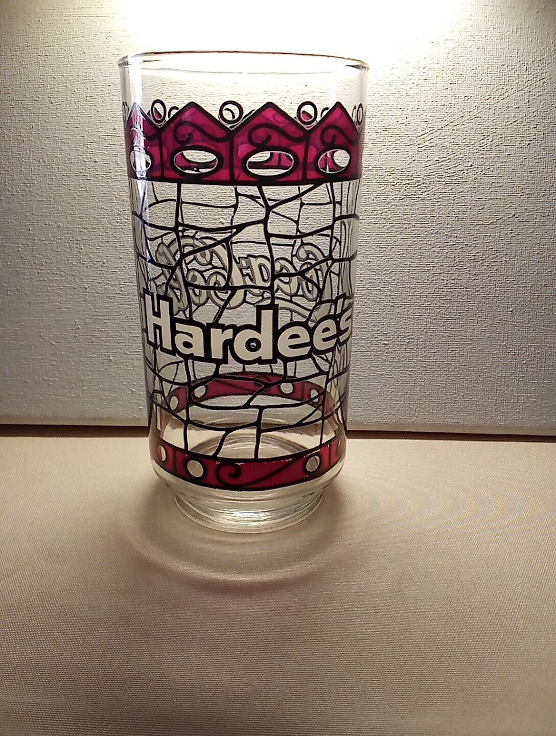 Rare Hardee's Coca Cola Glass Stained Glass Look 