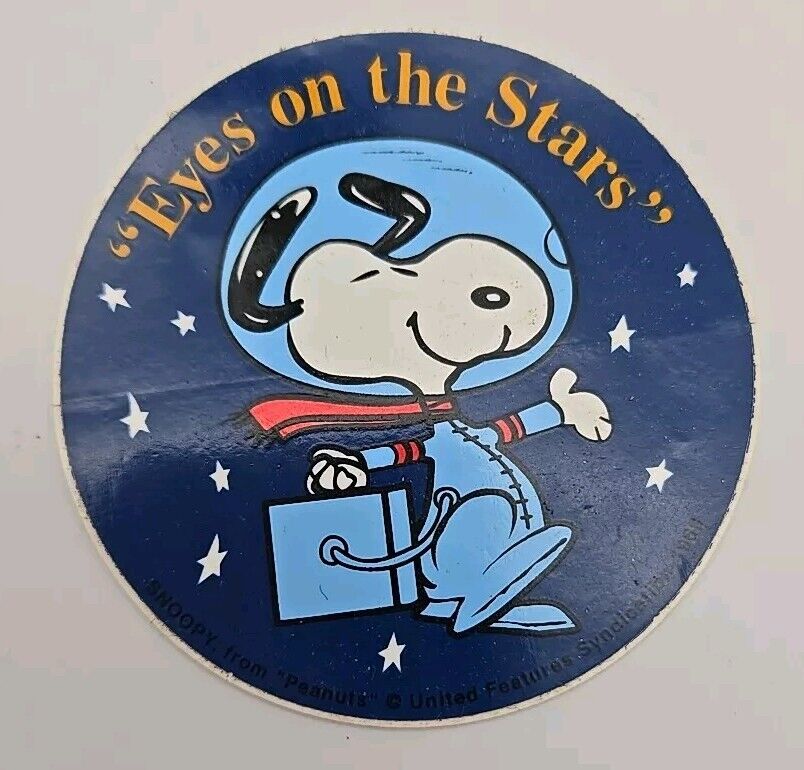 1968 NASA Apollo Skylab Snoopy “Eyes on the Stars” Sticker Decal