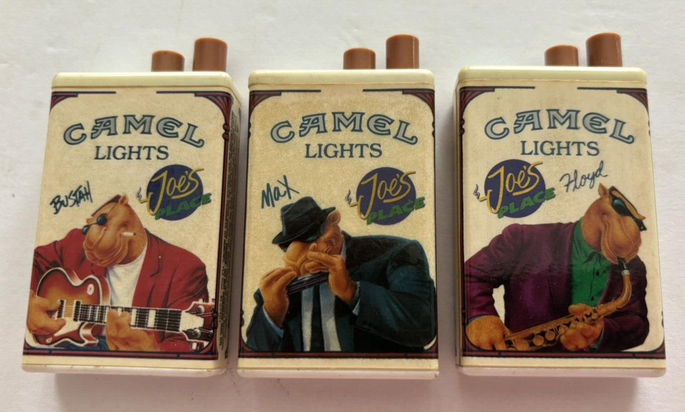 Vintage Lot of 3 Camel Cigarette Butane Lighter 1994 - Untested