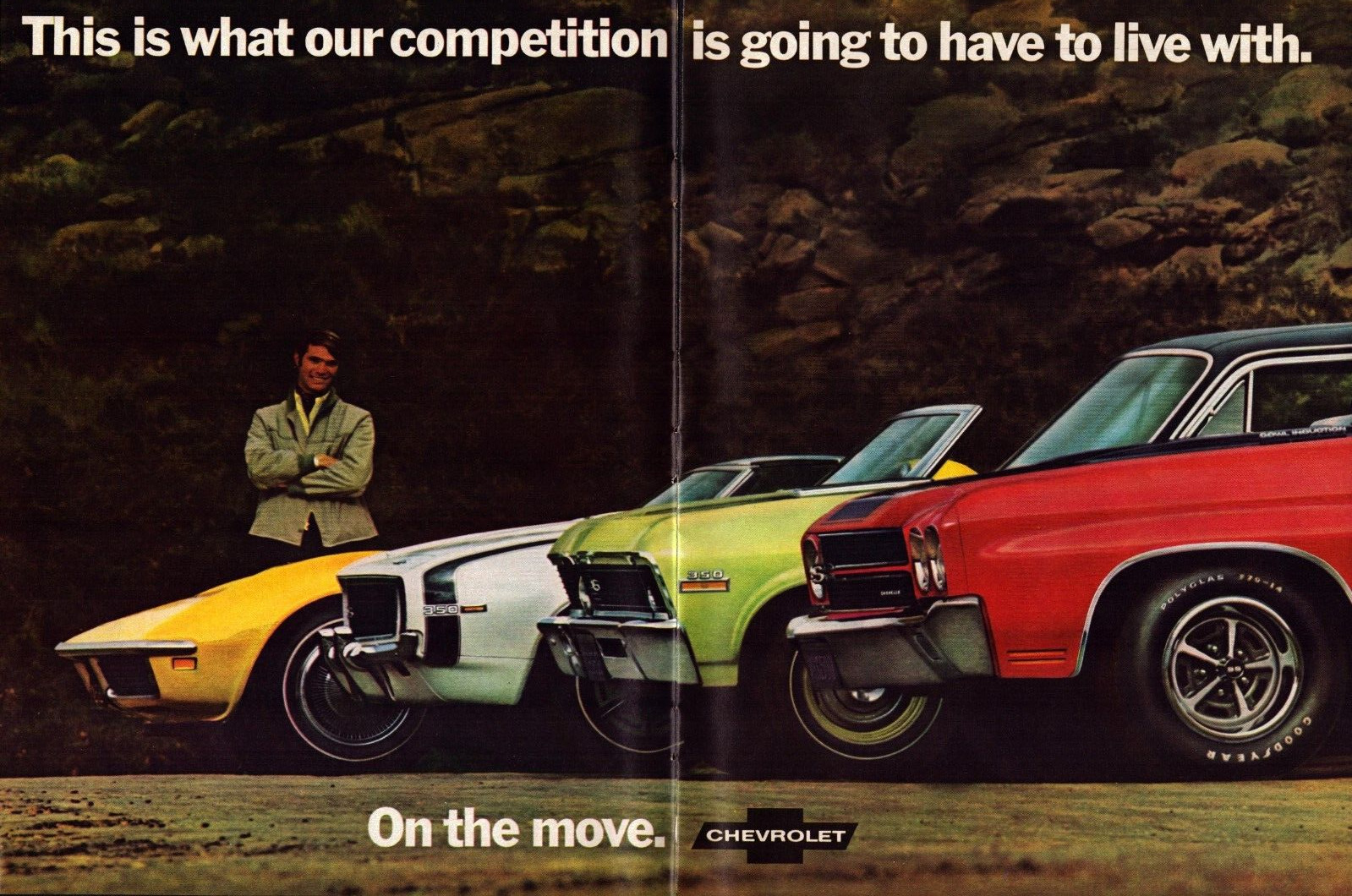 1970 Chevrolet Muscle Cars 350hp Oct. 1969 Hot Rod Vintage Print Ad-C3.2