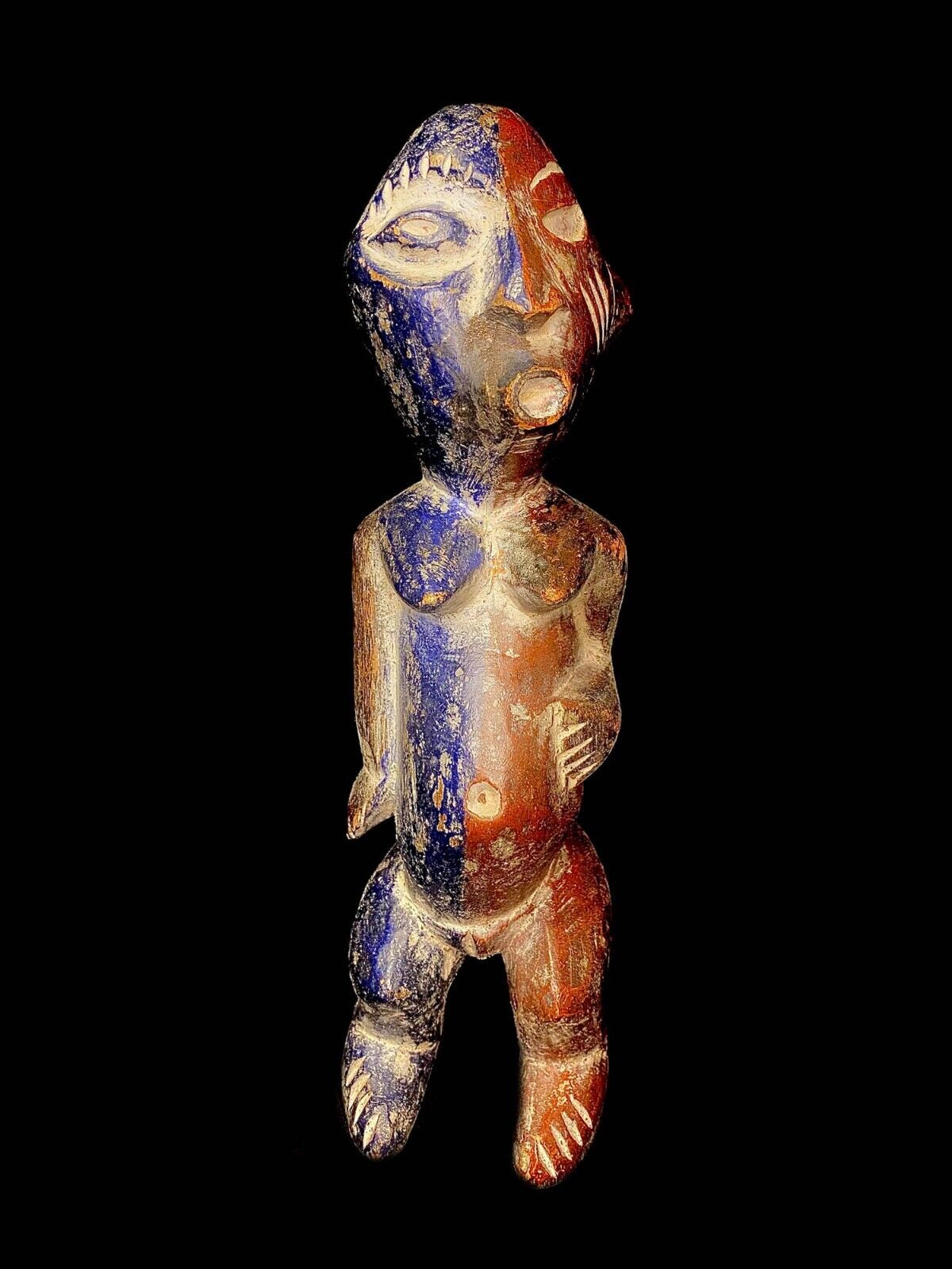 African Tribal Art Wooden Carved statue tribal wood Ancestor Figure-6531
