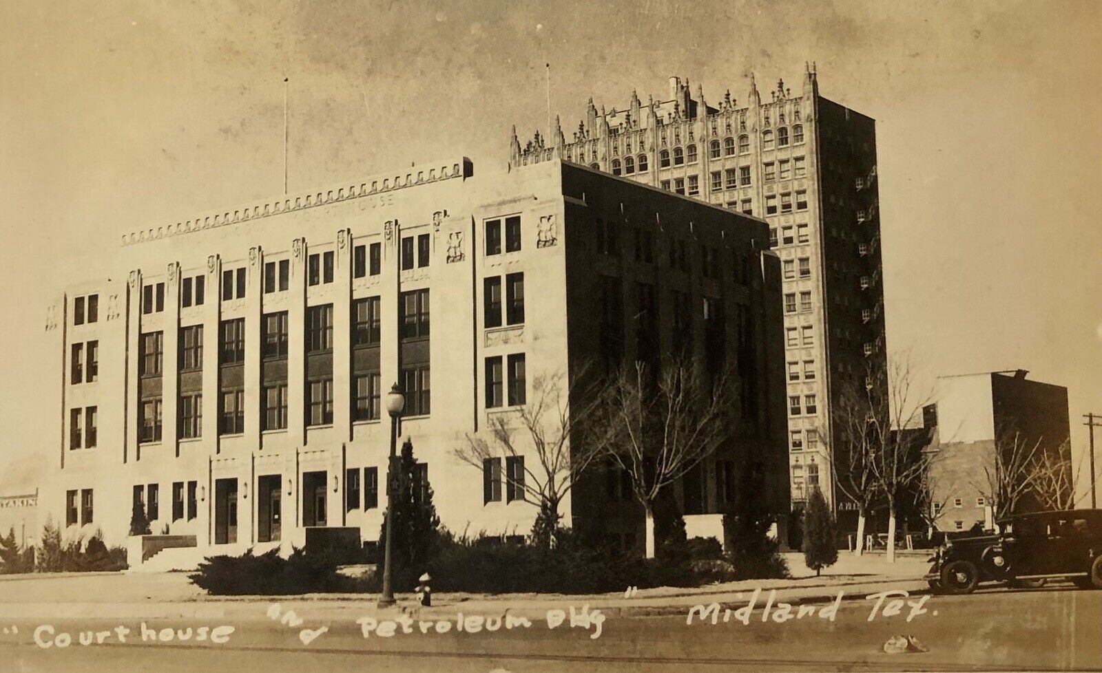 RPPC Midland Texas T.S. Hogan Petroleum Building & Court House c1920s/30s
