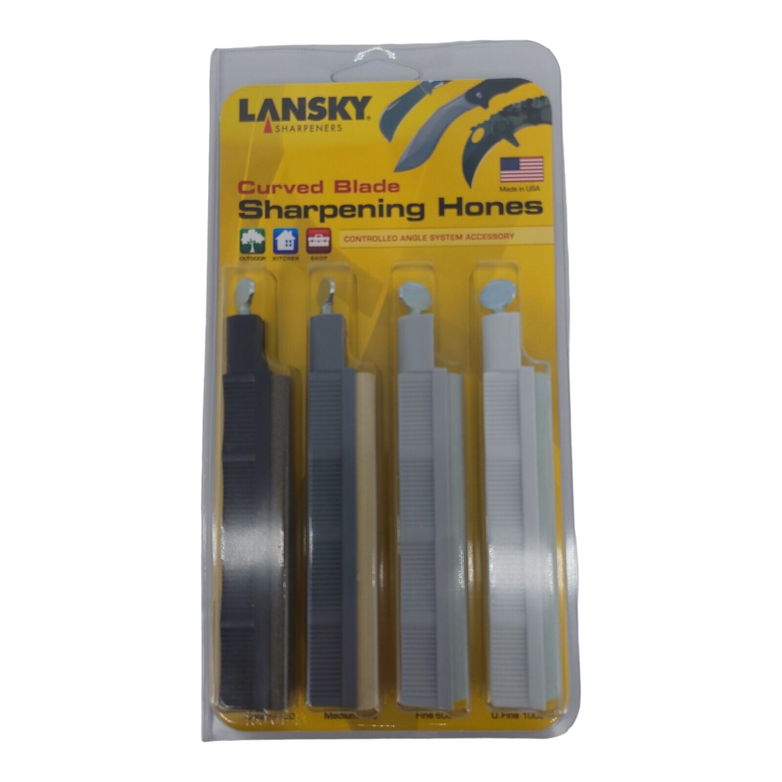 LANSKY Curved Blade Sharpening Hones Coarse to Ultra Fine 4 Pack