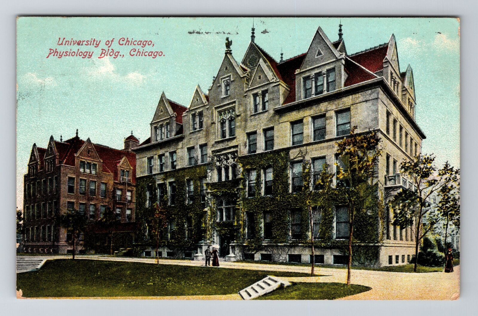 Chicago IL-Illinois, University, Physiology Building, Vintage Postcard