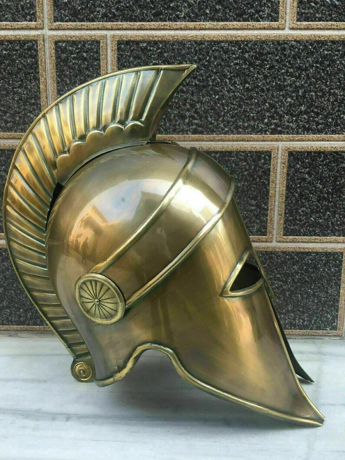 Dark Medieval LARP 18ga Antique Fantasy Corinthian Wearable Warrior Helmet