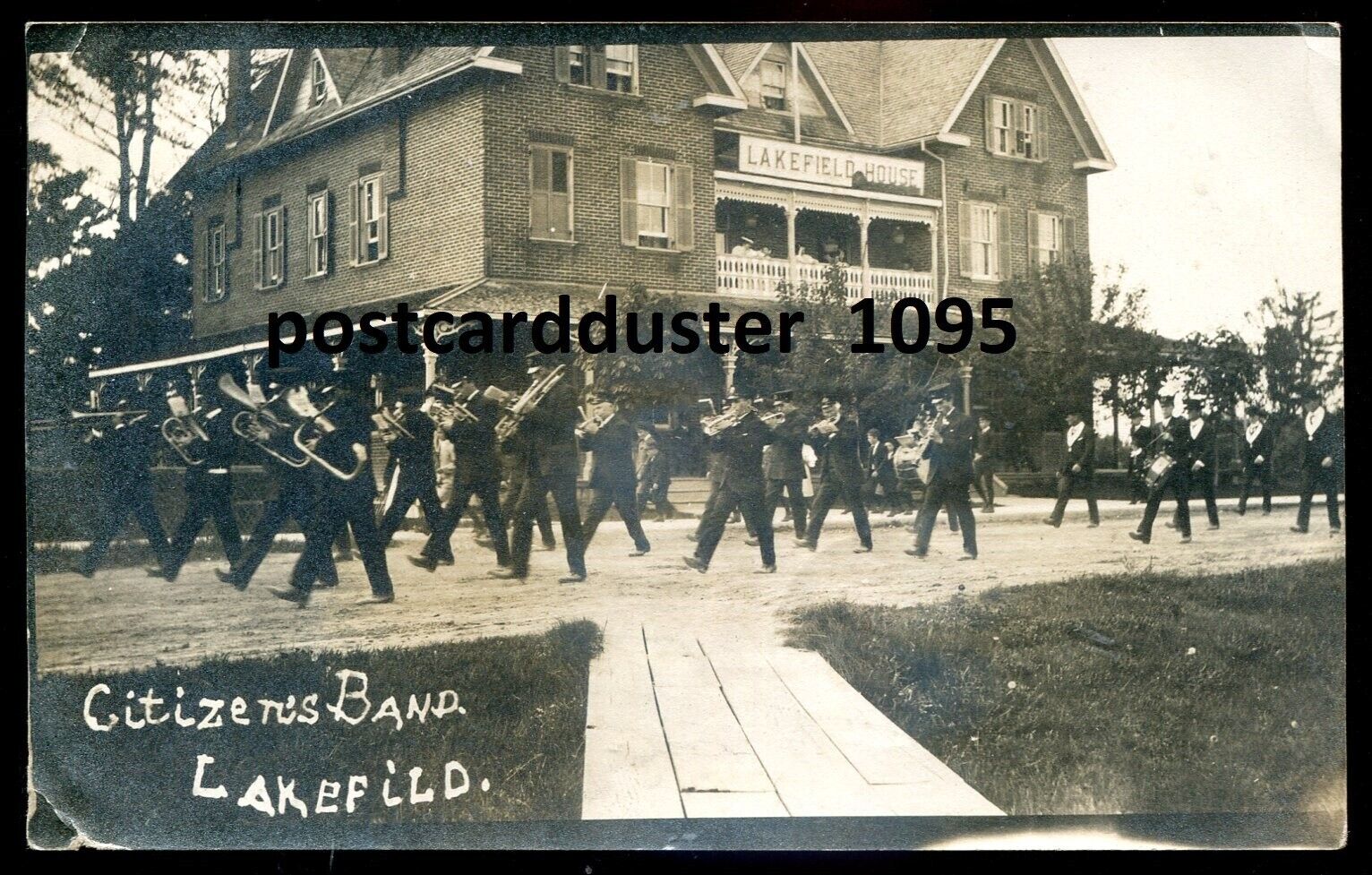 LAKEFIELD Ontario 1907 Hotel Street View Citizen's Band. Real Photo Postcard