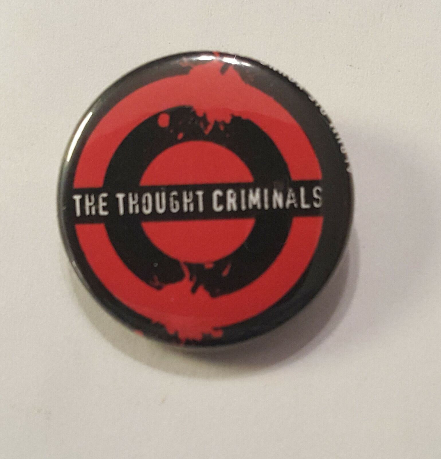 THE THOUGHT CRIMINALS Pinback Rare 1.25 Button ELECTRONIC WAX TRAX SYNTH