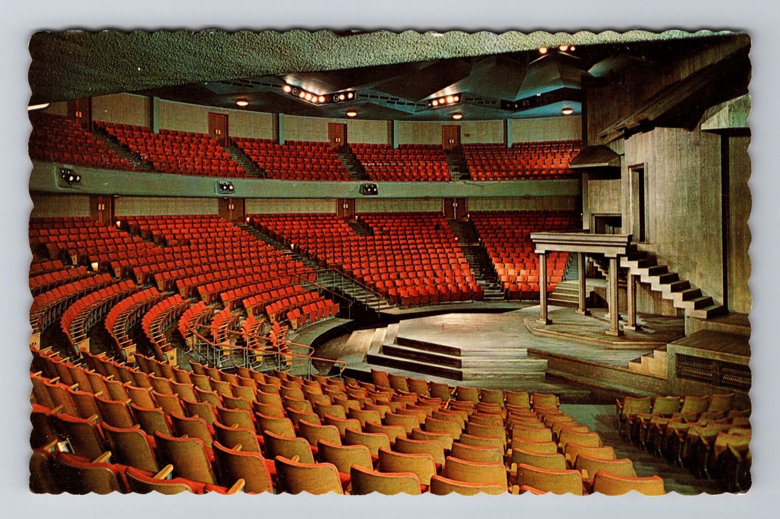 Stratford-Ontario, Auditorium And Stage, Festival Theatre, Vintage Postcard