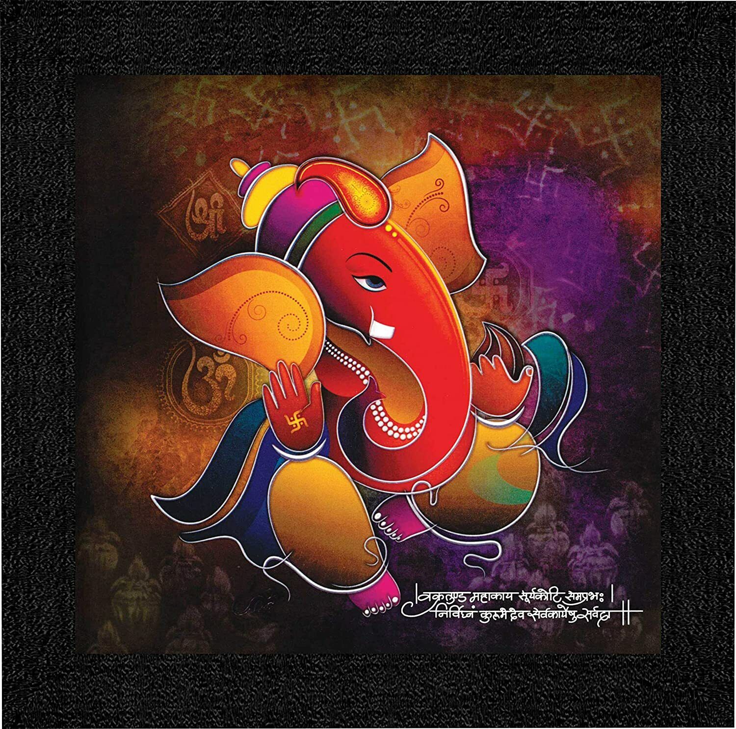 'Ganesha' Painting 1 Pc Special Effect Textured Divine GIFT Of 30 x 3 x 30 cm
