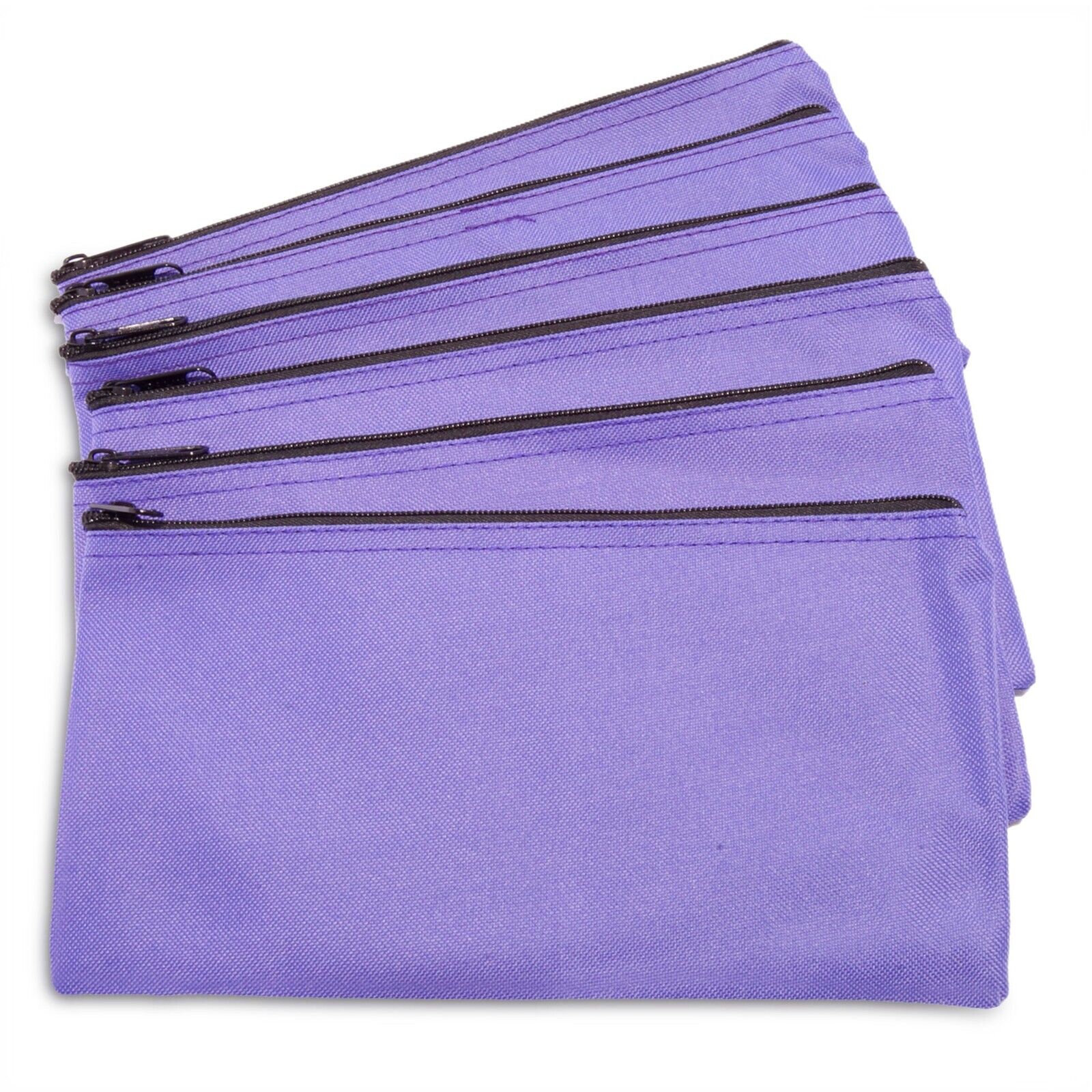 DALIX Zipper Bank Deposit Money Bags Cash Coin Pouch 6 Pack in Purple