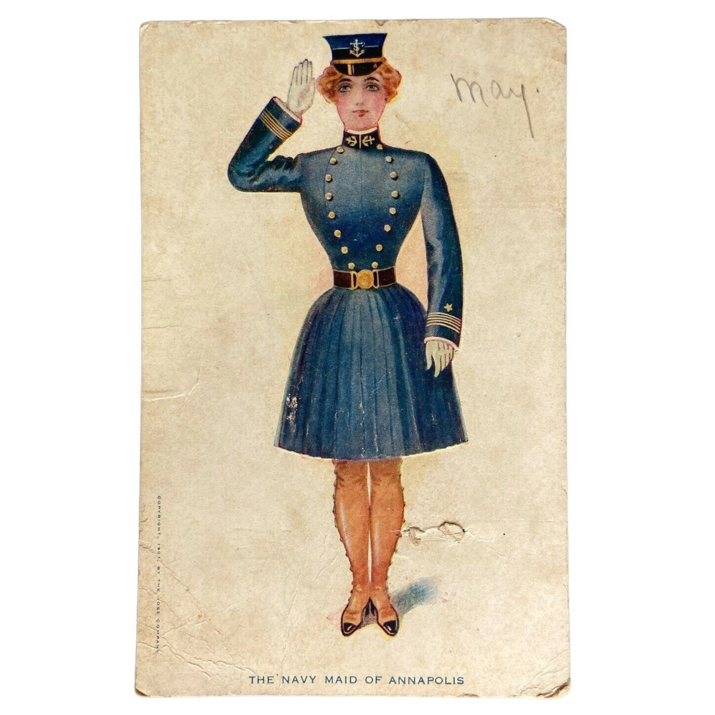 Postcard MD Annapolis The Navy Maid of Annapolis Woman Uniform The Rose Co 1907