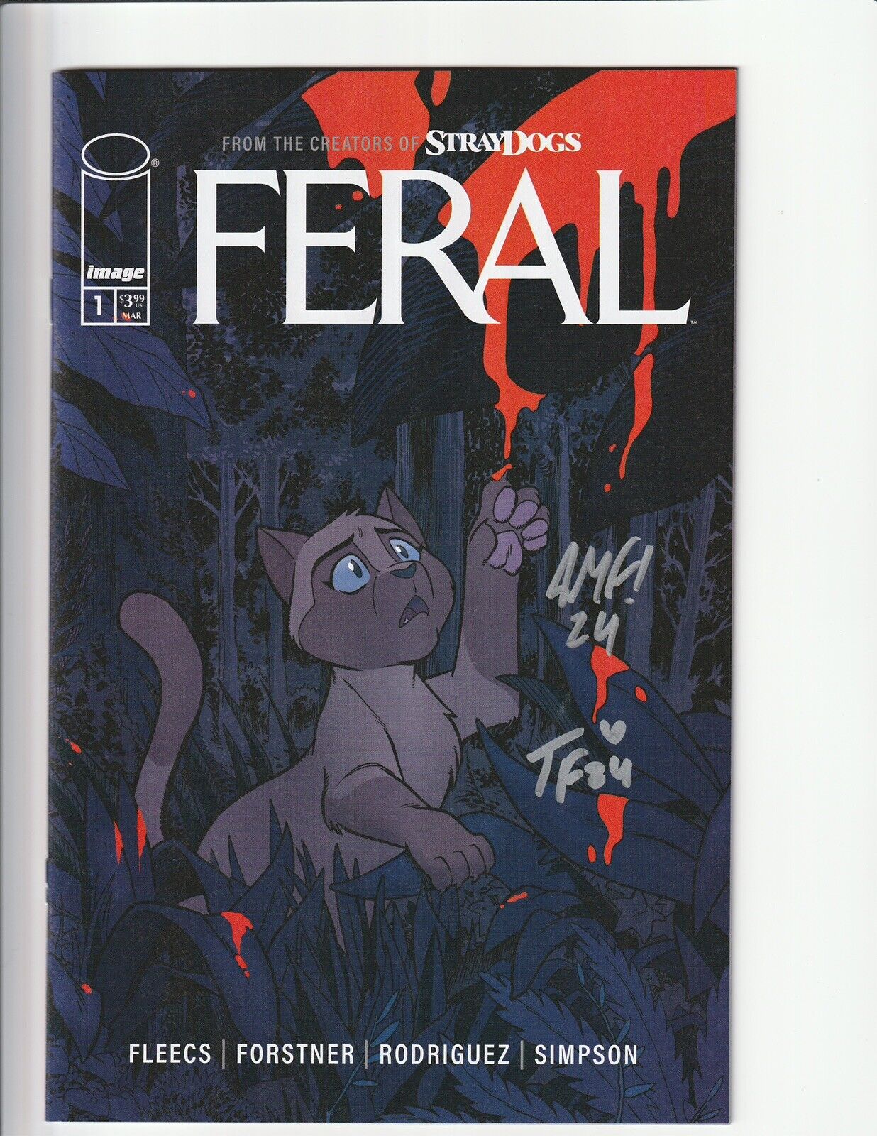 Feral #1-A (2024) Double Signed By Tony Fleecs & Trish Forstner, 9.8NM/M, Unread